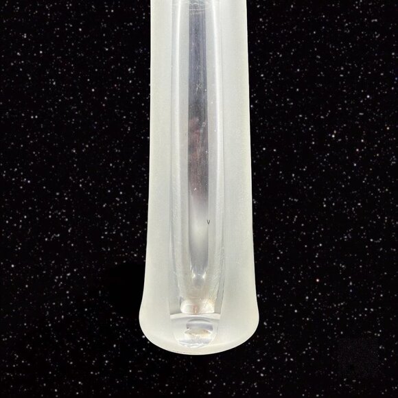 Vintage Polish Art Glass Vase Large Tall Frosted Clear Glass Signed By Artist - Picture 10 of 13